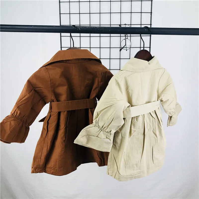 

Windbreaker girls autumn clothes solid kids girls coat Trumpet sleeves girls jackets cotton baby girls clothing fall outfits