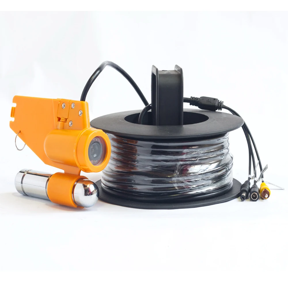 Скидка Комплект камеры для подводной рыбалки с одним свинцовым стержнем 20 метров на глубине и 7-дюймовым цветным TFT-дисплеем и жестким пластиковым ...