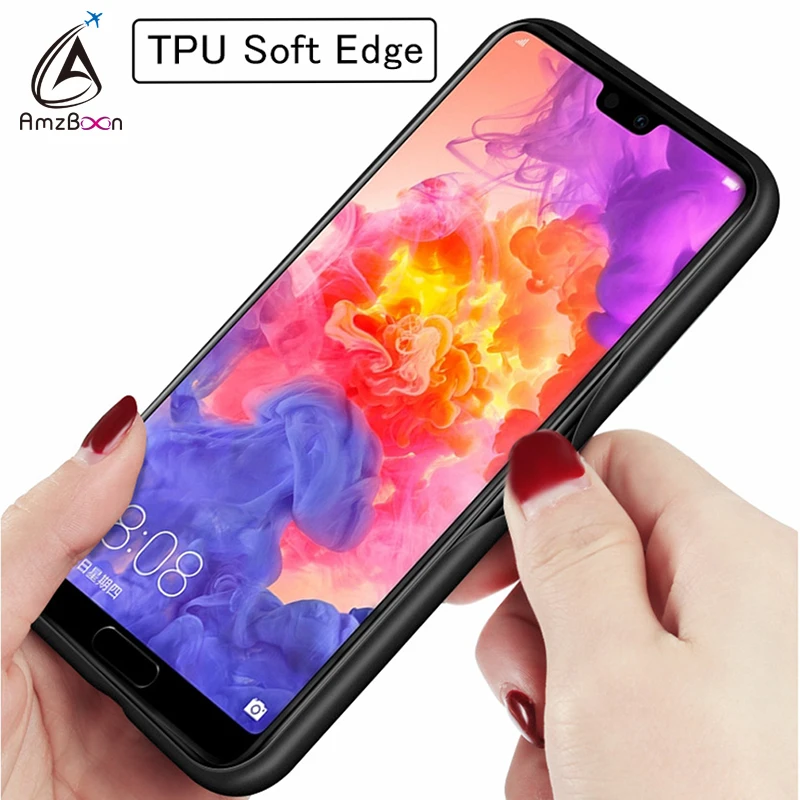 Amzboon Gradient Tempered Glass Case For Nova 3E 3i 3 Luxury Soft Silicone Frame Back Cover Huawei P20 Pro Lite Phone | Мобильные