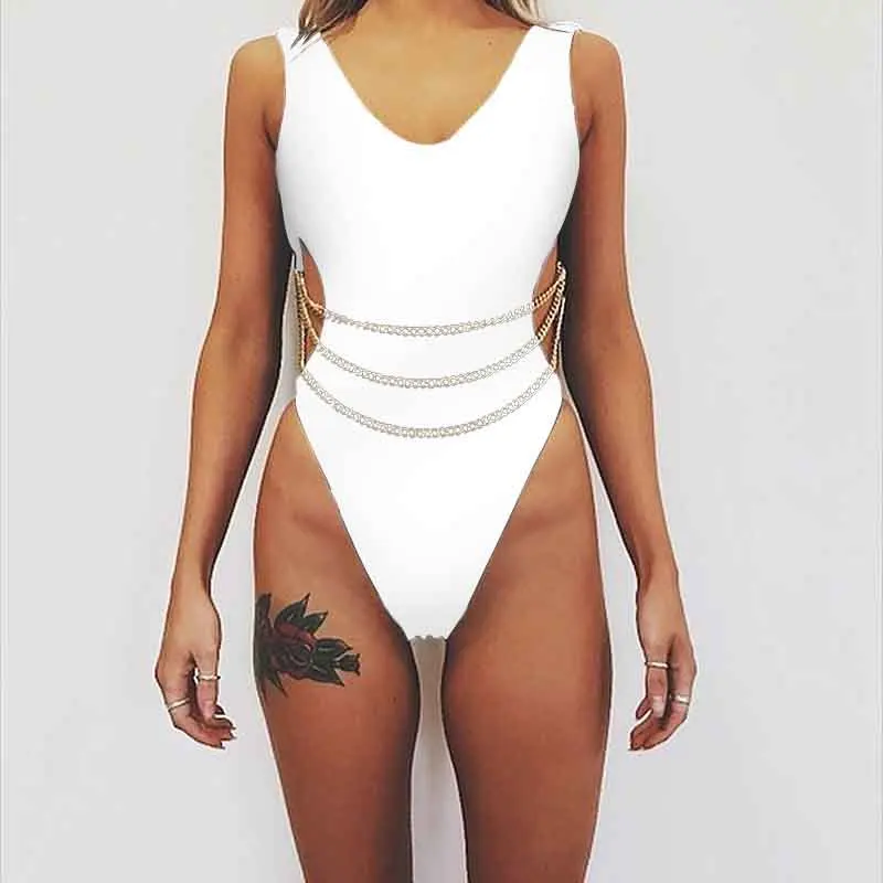 Женский цельный купальник боди с высоким вырезом женский Монокини