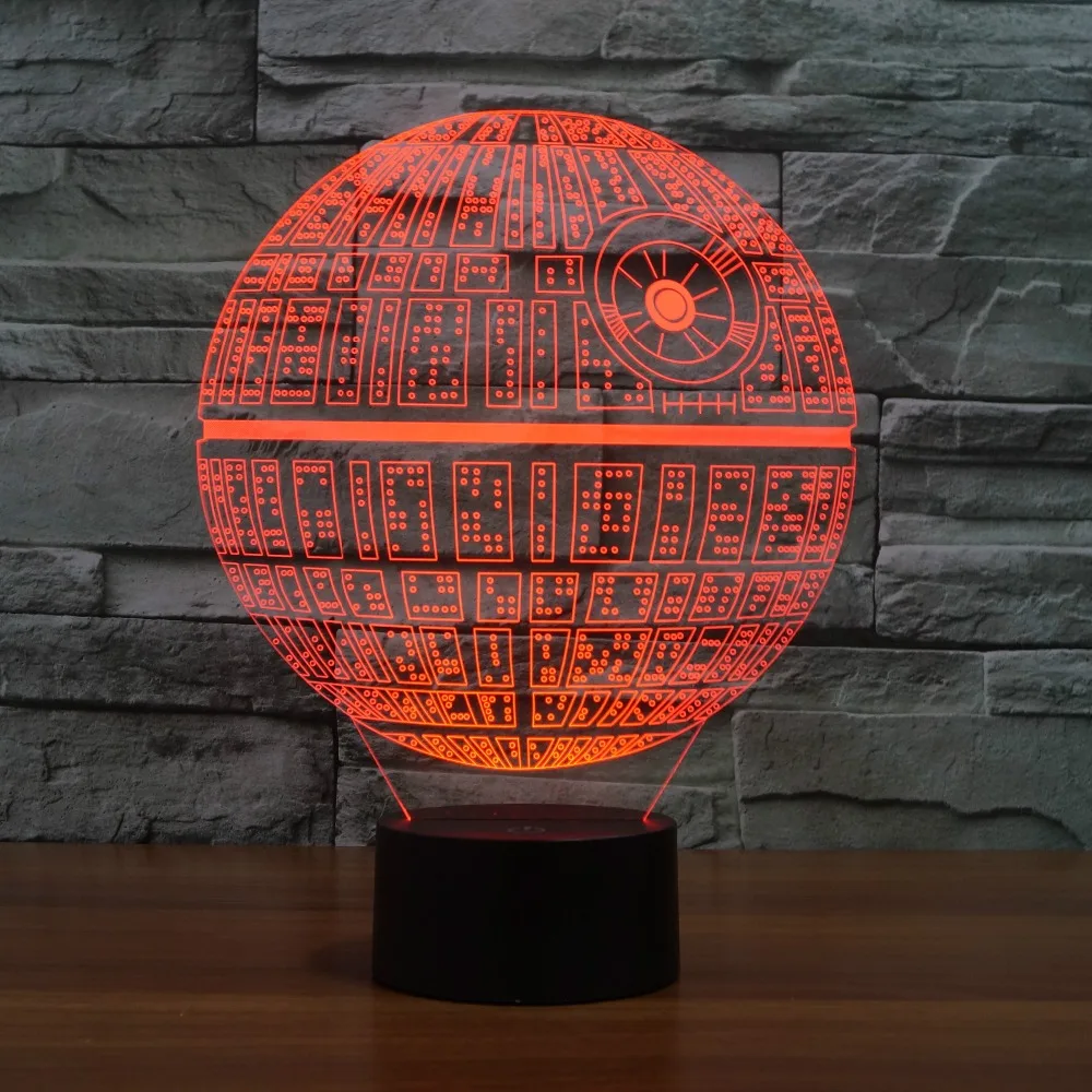 Star Wars Death 3D светодиодный ночник сенсорный выключатель настольная лампа USB 7 цветов