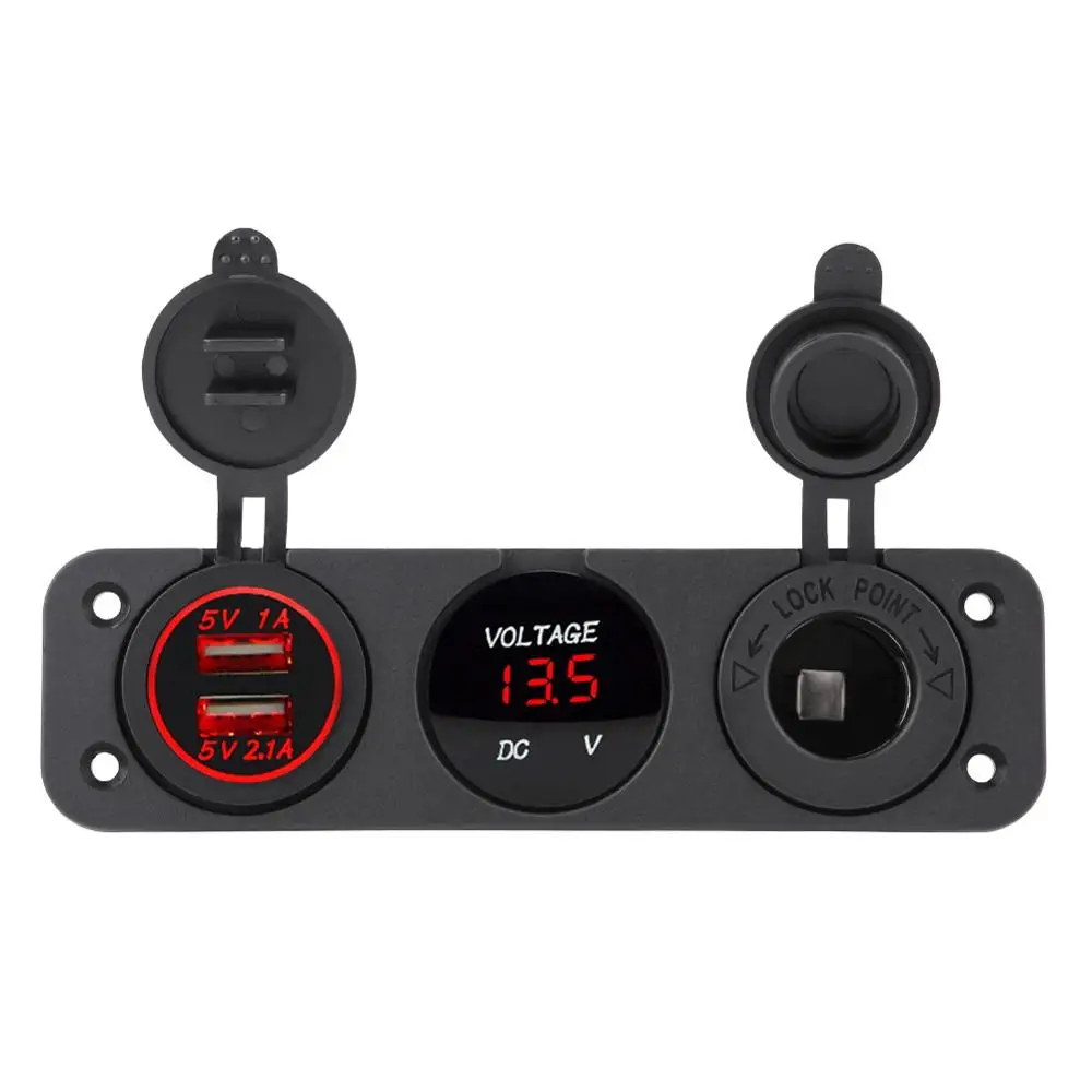 Светодиодное двойное зарядное устройство USB вольтметр прикуриватель