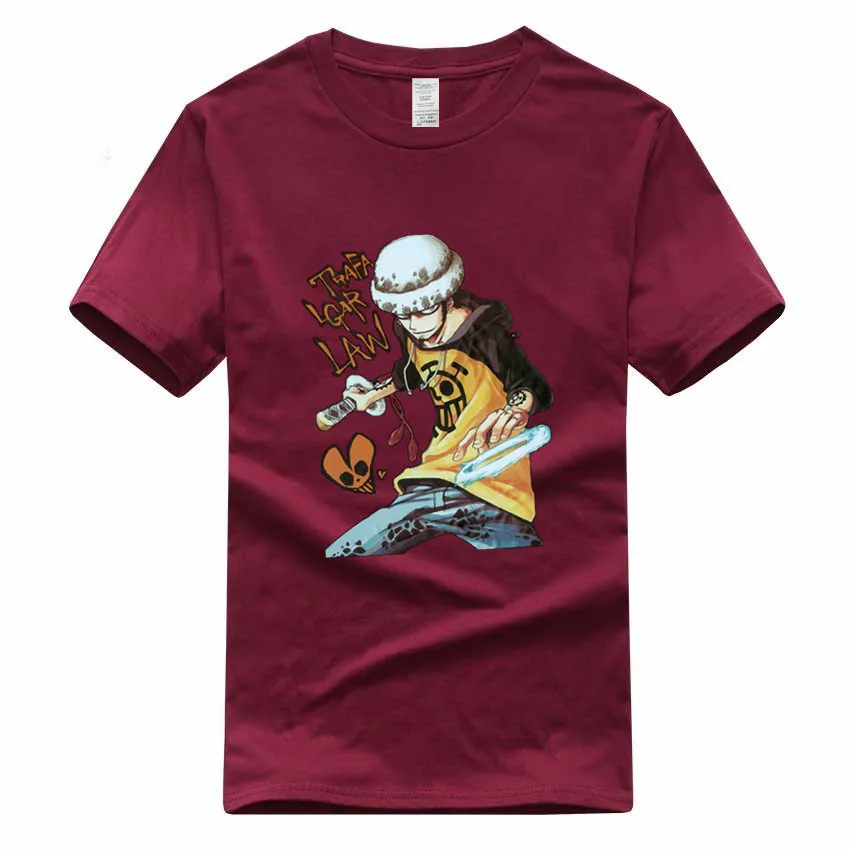 Trafalgar Law цельная футболка из 100% хлопка европейского размера летняя повседневная с