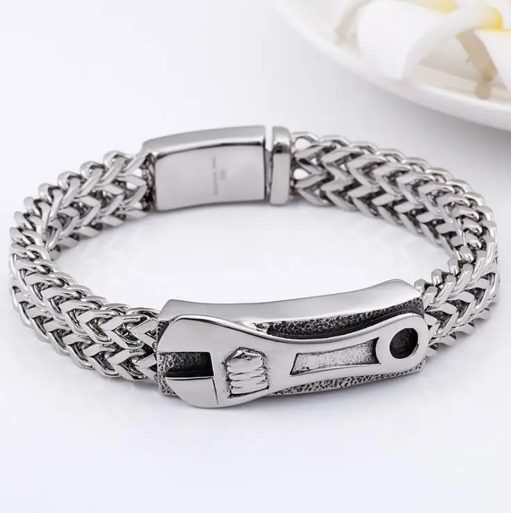 Модный крутой мужской браслет в стиле панк рок из нержавеющей стали|bangle jewelry|bracelet