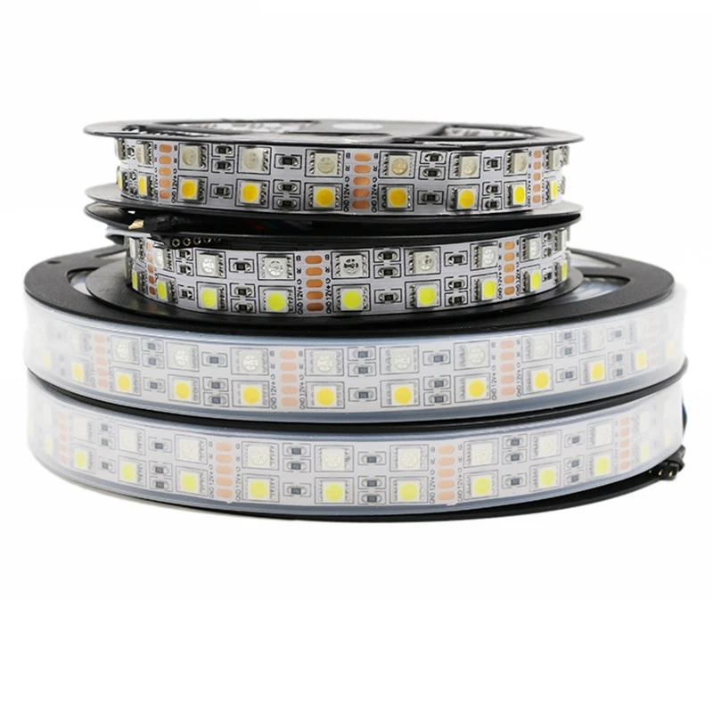 5 м 12 В постоянного тока 120 светодиодов/м Водонепроницаемая SMD 5050 RGB теплая белая