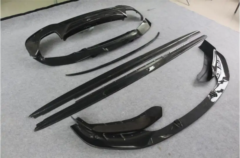 Автомобильный передний бампер для губ из углеродного волокна + СПОЙЛЕР задний