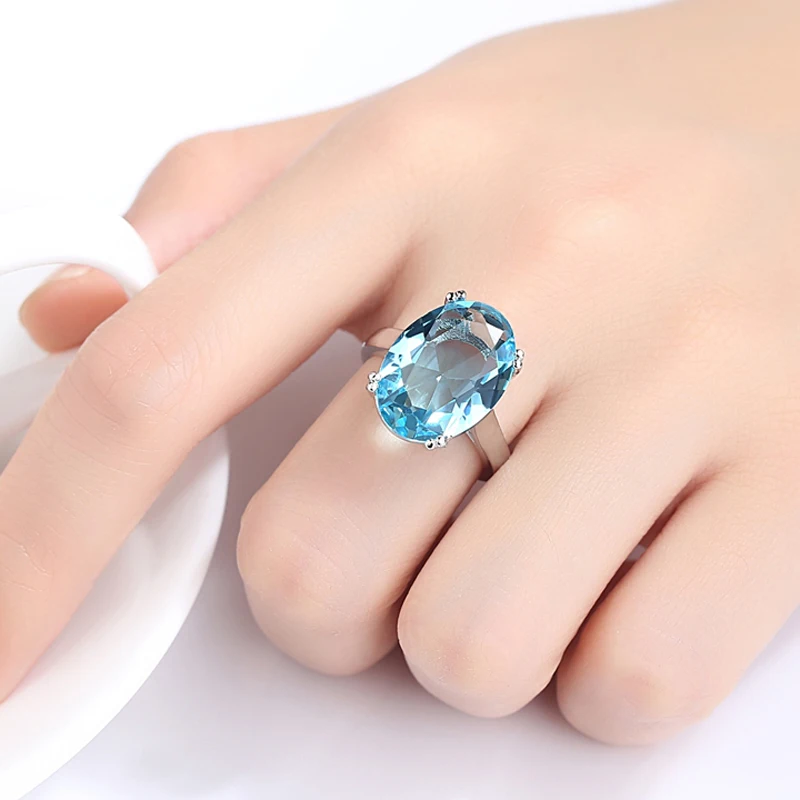 Кольцо CiNily Created кольцо из синего камня с серебряным покрытием оптовая продажа