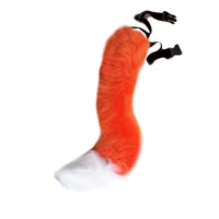 orange JUNBOON/детский праздничный костюм на Хэллоуин из искусственного меха с лисьим хвостом и кошачьим хвостом - Цвет: orange