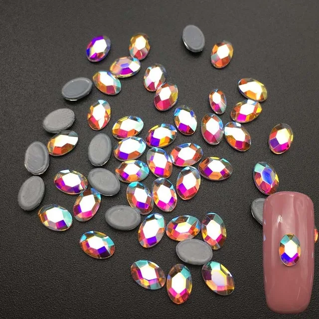 3x10mm 5x8mm 6x8mm 5mm 6mm Glass Drop shell Oval .. Hotfix Rhinestone Crystal AB Flatback Raindrop Iron On Flat Back Crystals | Украшения и