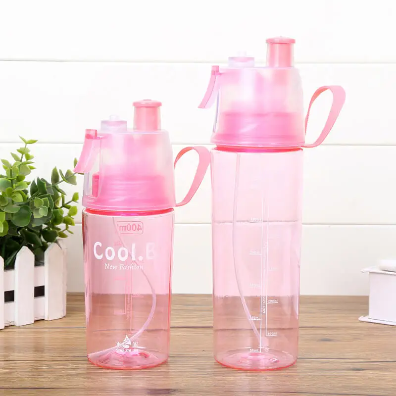 Pink 600ml Креативный спрей Спортивная бутылка для воды профессиональная спортивная бутылка Спортивная велосипедная 400 мл/600 мл бутылка для питья шейкер - Цвет: Pink 600ml