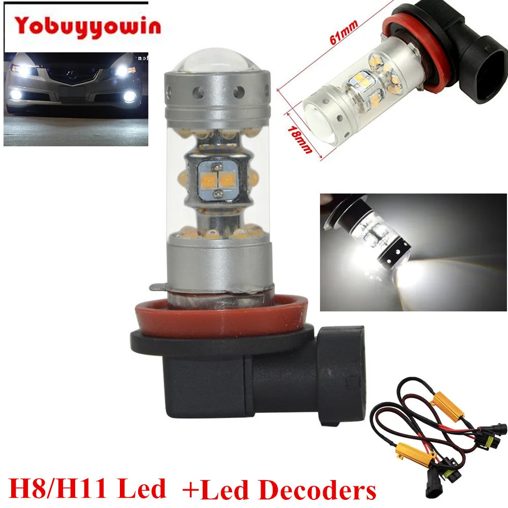 

New H11 H8 Canbus 140W LED White 28-SMD Projector Fog Driving DRL Light Bulbs+Load Resistors For BMW E71 X6 M E70 X5 E83 F25 X3