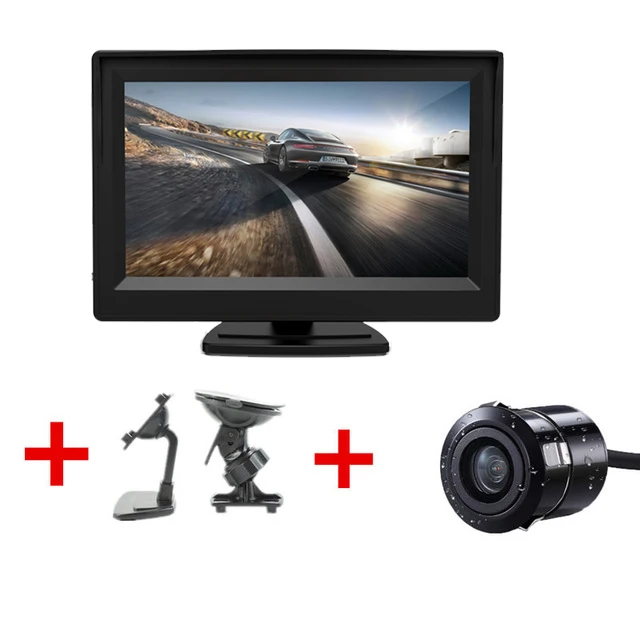 monitor with 1800 Автомобильная камера заднего вида, система парковки заднего вида, комплект 5 дюймов, TFT lcd монитор заднего вида, водонепроницаемая камера ночного видения - Цвет: monitor with 1800