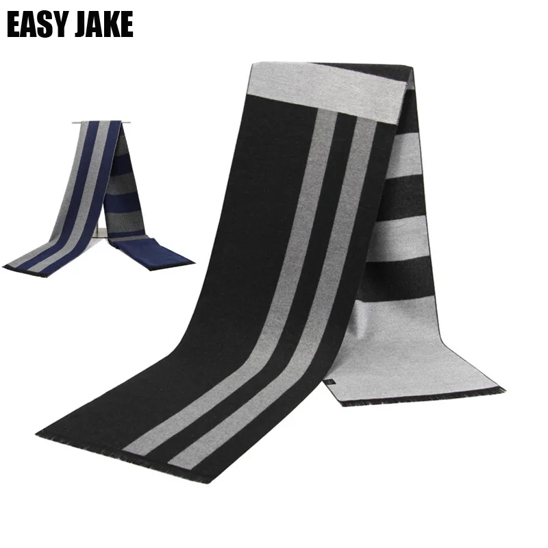 Модные дизайнерские мягкие повседневные шарфы черного и темно-синего цвета