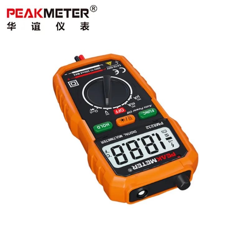 Цифровой мини мультиметр PEAKMETER PM8232 тестер напряжения постоянного и переменного