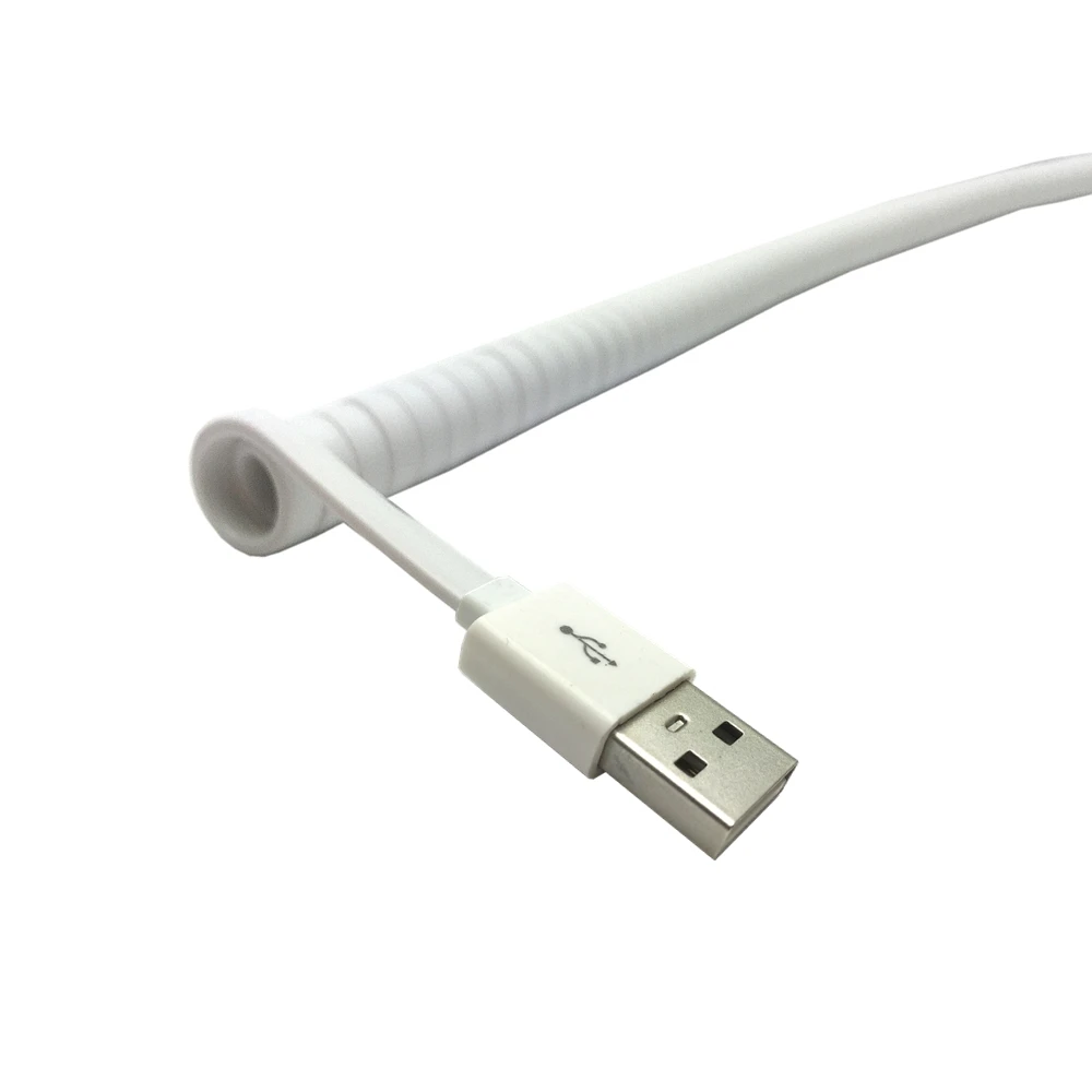 Плоский кабель USB 2 0 Male to Mini 5 Pin Spring Coiled Data Sync Charger Power Cable 2m/200cm | Компьютеры и офис