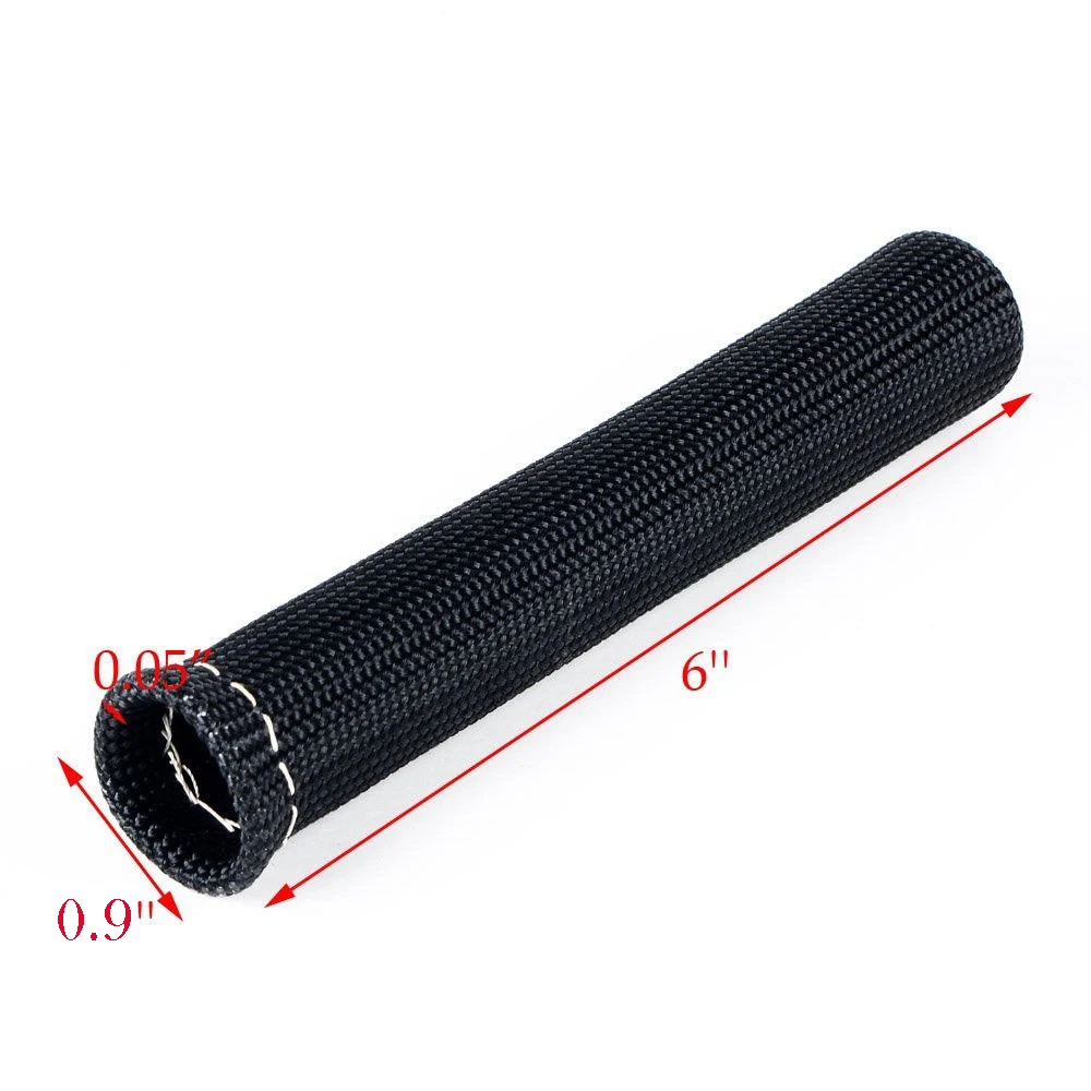 8 шт. черный красный 1200 ° Свеча зажигания проволочные сапоги тепловой экран