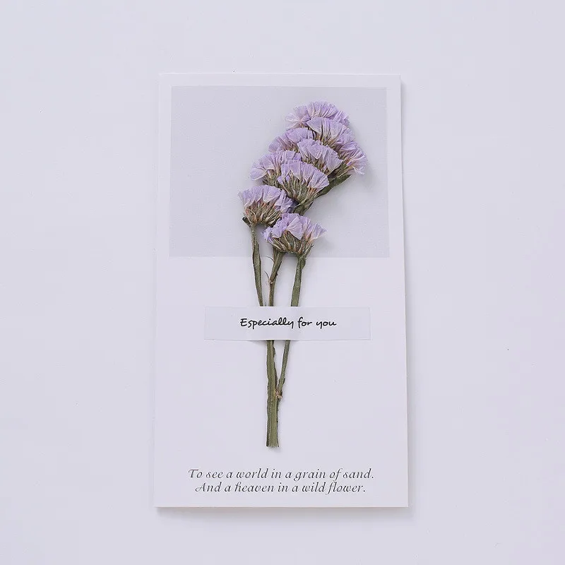 Light purple 5 шт. сухие цветы Пригласительные открытки свадебные подарки для гостей Детские сувениры Рождественский подарок для подружки невесты партия поддерживает поставки - Color: Light purple