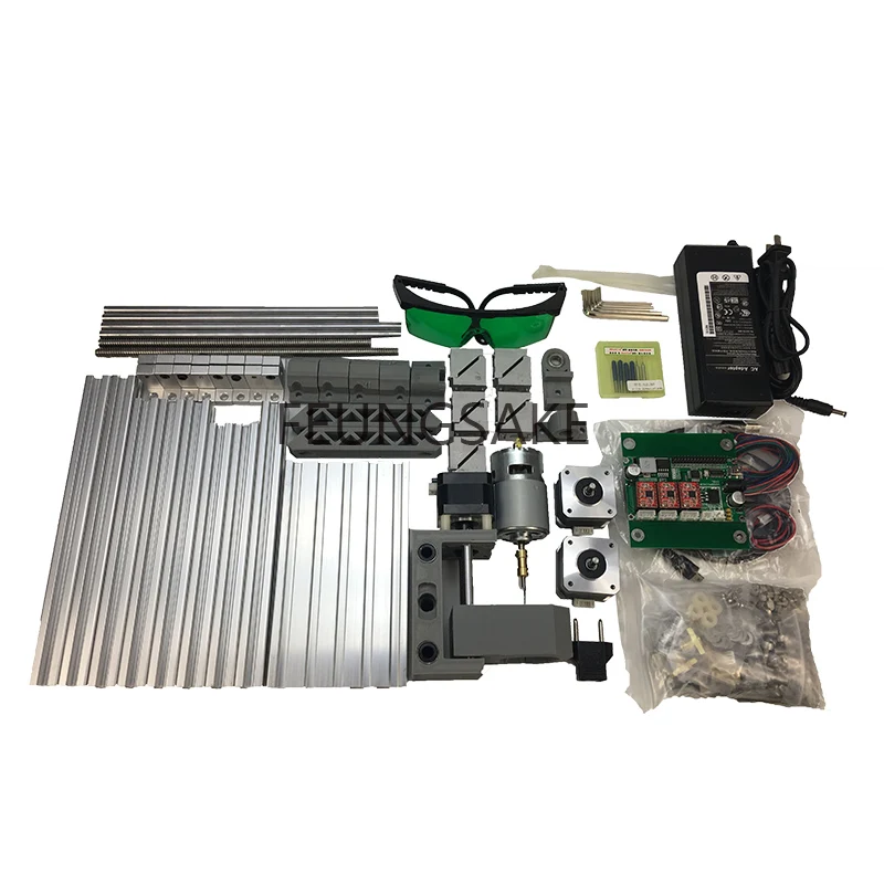 Гравировальный станок с ЧПУ 2418 + лазер 2500 мвт 3 осевой мини для самостоятельного