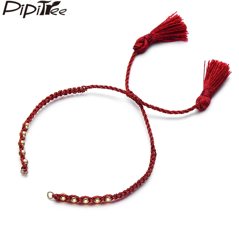 Кисточки Pipitree и медные бусины красная строка стандартные аксессуары для