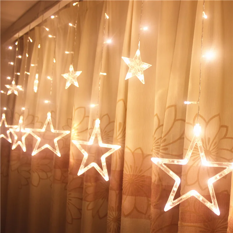 Светодиодная гирсветильник со звездами и пентаграммой 220 В IP44 2019|holiday lights|christmas
