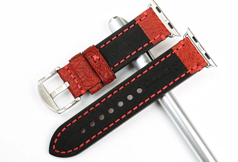 MAIKES высокое качество из коровьей кожи для наручных часов Apple Watch, ремешок 42 мм, 38 мм, версия 4/3/2/1 черный наручных часов iWatch, ремешок 44 мм 40 мм Браслеты ремешки наручных часов