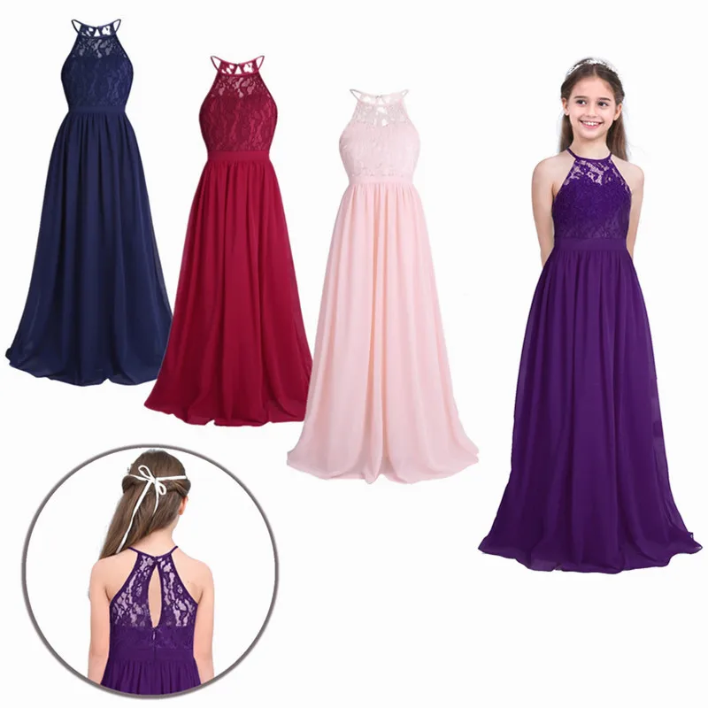 TiaoBug Новинка Кружевное шифоновое платье без рукавов с лямкой на шее цветочным