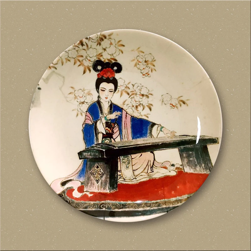 10 дюймов китайский стиль ручная роспись винтажная Красивая тарелка украшение на