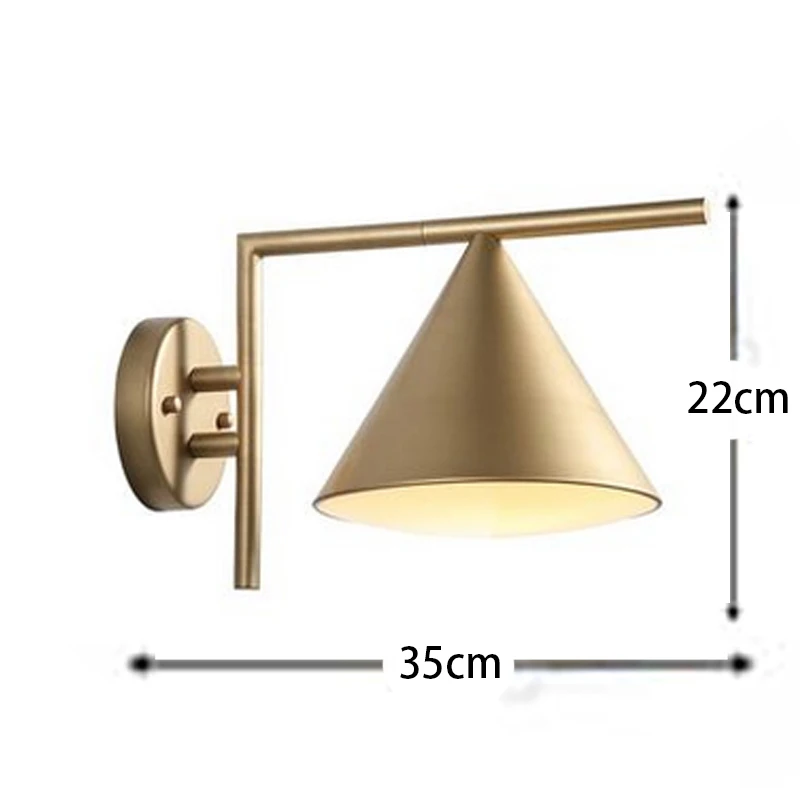 Wall lamp Золотой настенный светильник, вращение на 270 градусов, настенные светильники, Современная гостиная, спальня, ресторан, Декор, торшер, светильники - Цвет абажура: Wall lamp