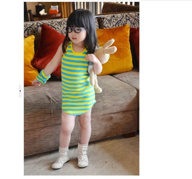Платья в полоску для маленьких девочек от 2 до 6 лет обтягивающие платья из 100%