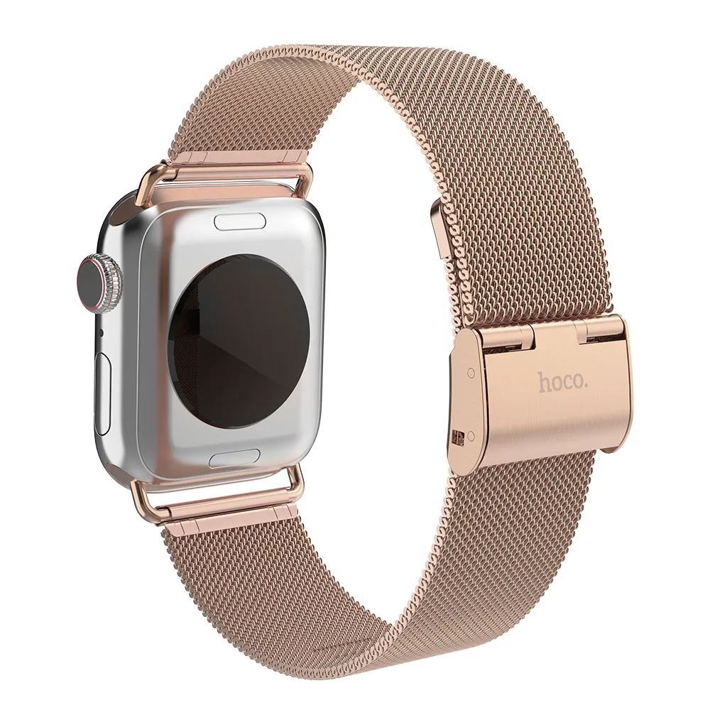 Ремешок для часов HOCO Milanese Loop для Apple Watch Series 5 4 3 2 1 ремешок 44 мм 42 мм 40 мм 38 мм сетчатый Браслет из нержавеющей стали