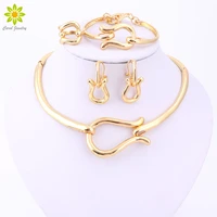 fashion jewelry sets for women gold color choker necklace earrings bracelets ring wedding set party accessories