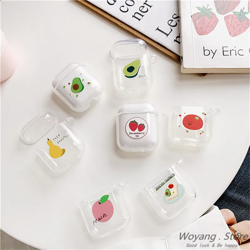Летний чехол с фруктовым узором для Airpods, милый чехол для наушников AirPods, мультяшная bluetooth-гарнитура, Мягкий ТПУ силиконовый чехол
