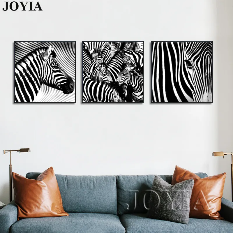 Картины на стену черно белые с зеброй 3 шт.|decorative painting|printed canvasdecorative pictures |