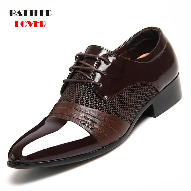 

Men Leather Shoes Oxford PU Leather Men's Dress Shoes Business Flat Shoes Breathable Men's Banquet Wedding Shoes Plus Size 38-48