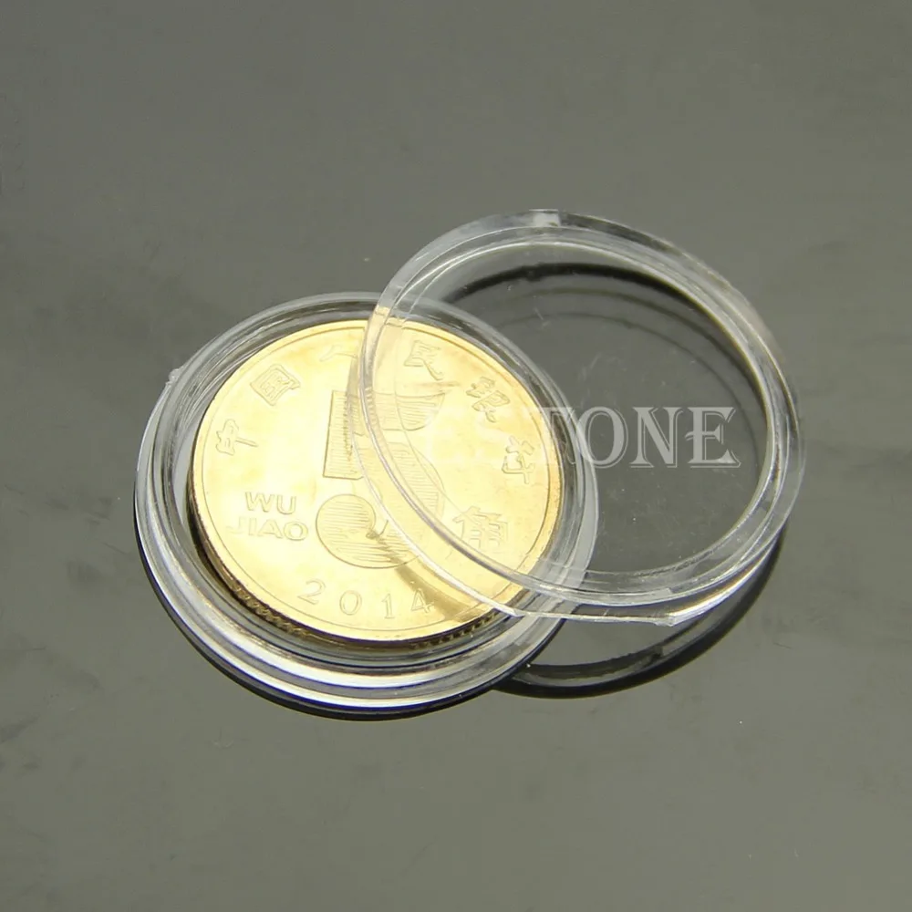 10 шт. прозрачные круглые Чехлы для монет капсулы хранения пластиковые 22 мм | Дом и