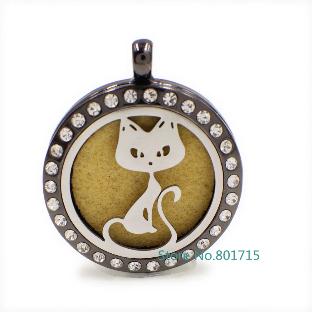 Новые стили нержавеющей стали Кошка Ароматерапия Парфюм Эссенциальный Диффузор Жакет как бесплатные подарки (бесплатное ожерелье и подушки) XX57 на.