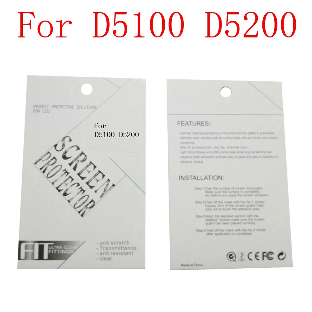 D5100 D5200 20 шт., новые мягкие Камера Защитная пленка для экрана для Nikon D90 D7000 D3000 D3100 D7500 D3300 D3400 D3500 D5100 D5200 D5300 D7100 - Цвет: D5100 D5200