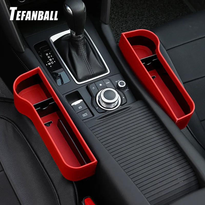 

2pcs Storage Box Car Organizer Seat Gap PU Case Pocket Car Seat Side Slit for Wallet Phone Cigarette Keys Cards For Universal