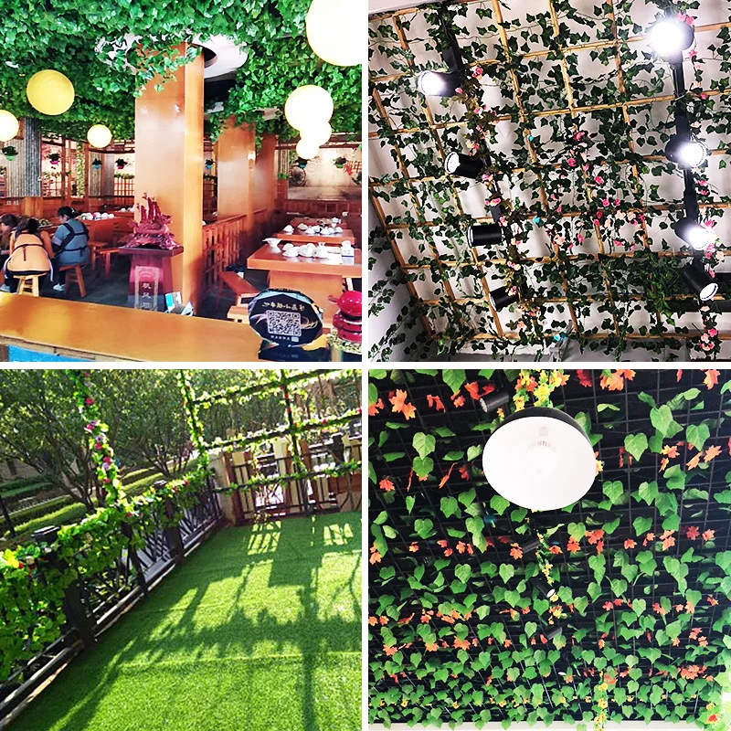 Искусственные растения 210 см Висячие на стену зеленые листья плющ лоза для