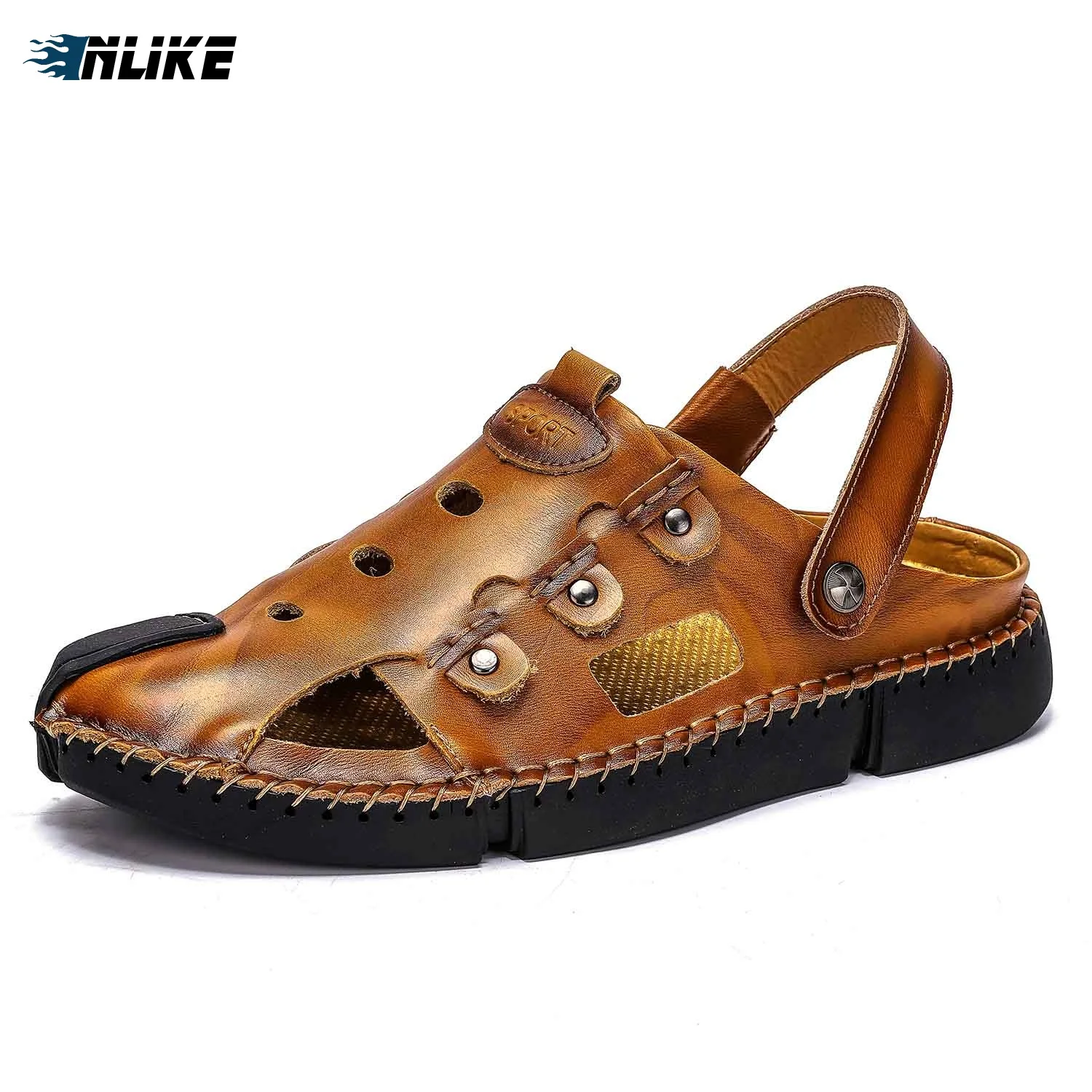 

Casual Big Size Soft Sandals Genuine Leather Men Shoes Summer New Man Sandals