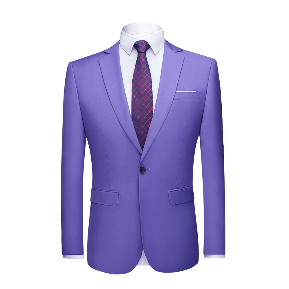 light purple jacket PYJTRL мужской качественный цветной деловой приталенный Повседневный Блейзер зеленый фиолетовый розовый Шампань желтый черный свадебный или Выпускной костюм пиджак - Цвет: light purple jacket