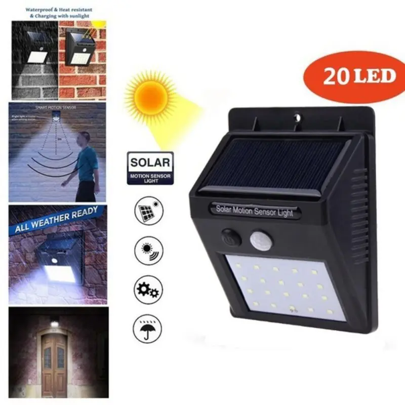 A1 Rechargeable Solar Light 25LED 30 LED Waterproof PIR Motion Sensor Security Wall Light Outdoor Emergency Solar Wall Lamp - Испускаемый цвет: A1