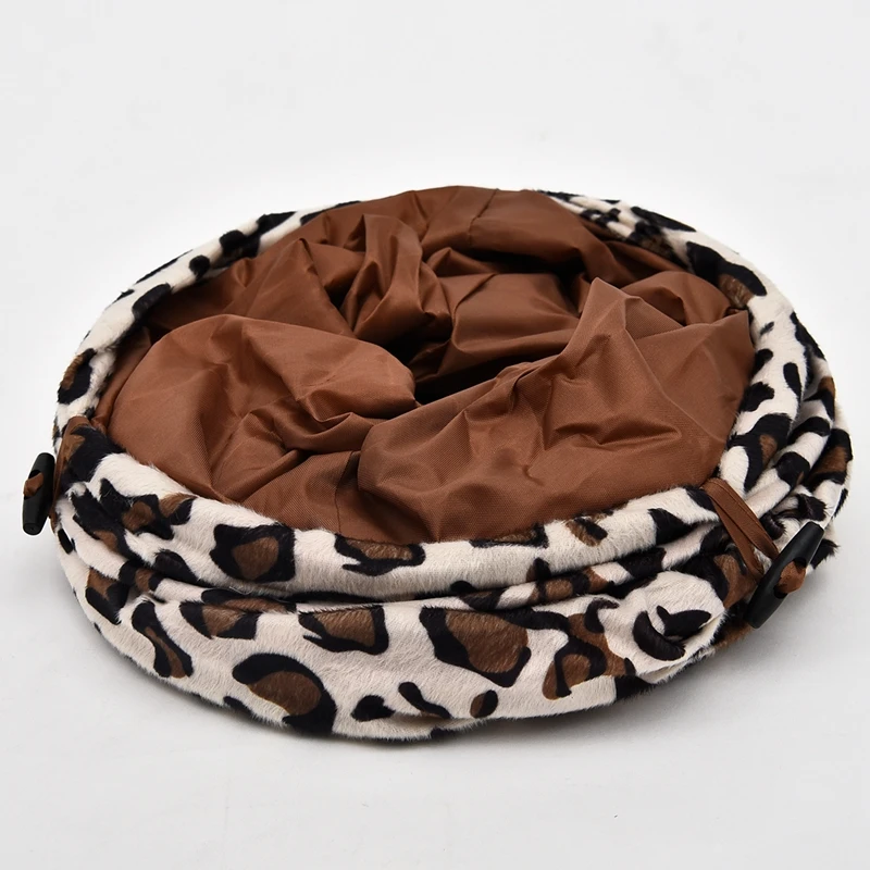 Leopard Cat туннель с мягкий шарик кошка кролик Игрушечные лошадки играть туннель складной долго весело Прохладный Котенок Игрушечные лошадки Длина 90 см лидер продаж любимая игрушка