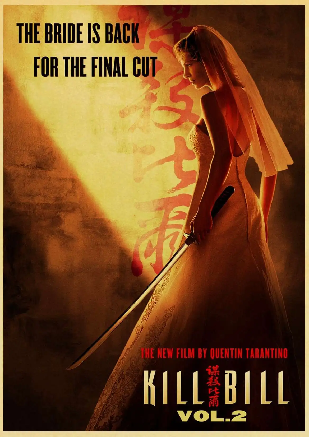 W025 Винтаж, классическое кино Kill Bill плакат хорошее качество живопись Ретро плакат крафт-бумага на стену для дома и бара Декор/наклейки - Цвет: W025