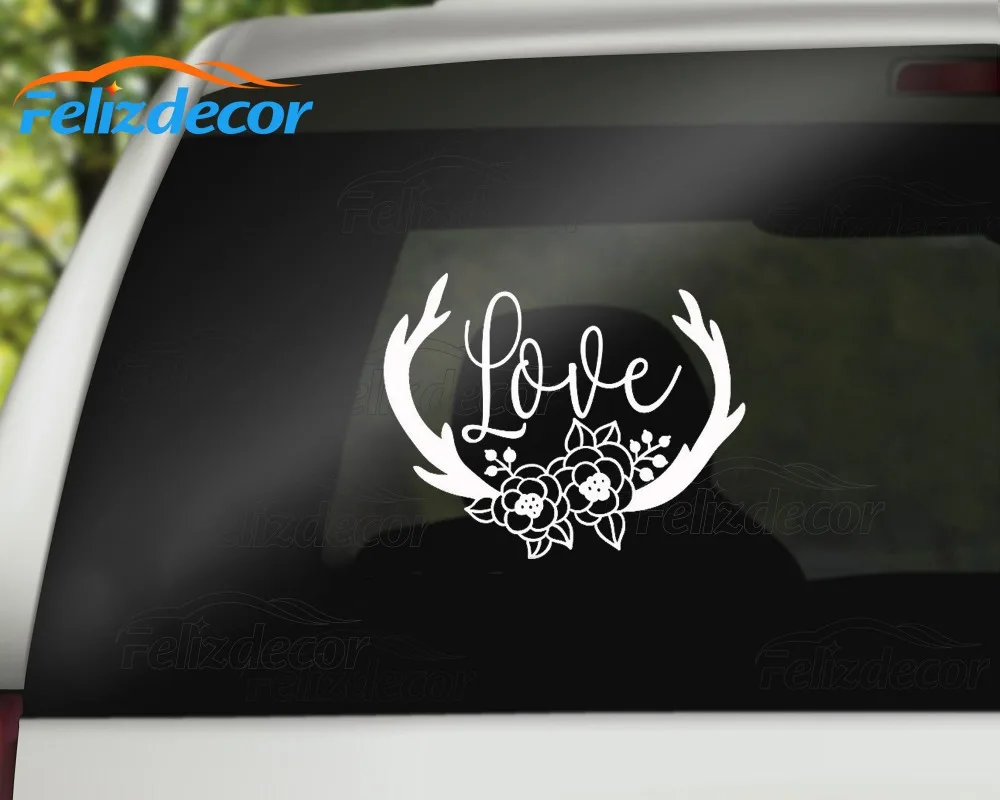 Love Antler виниловая наклейка на автомобиль художественная бампер заднее ветровое