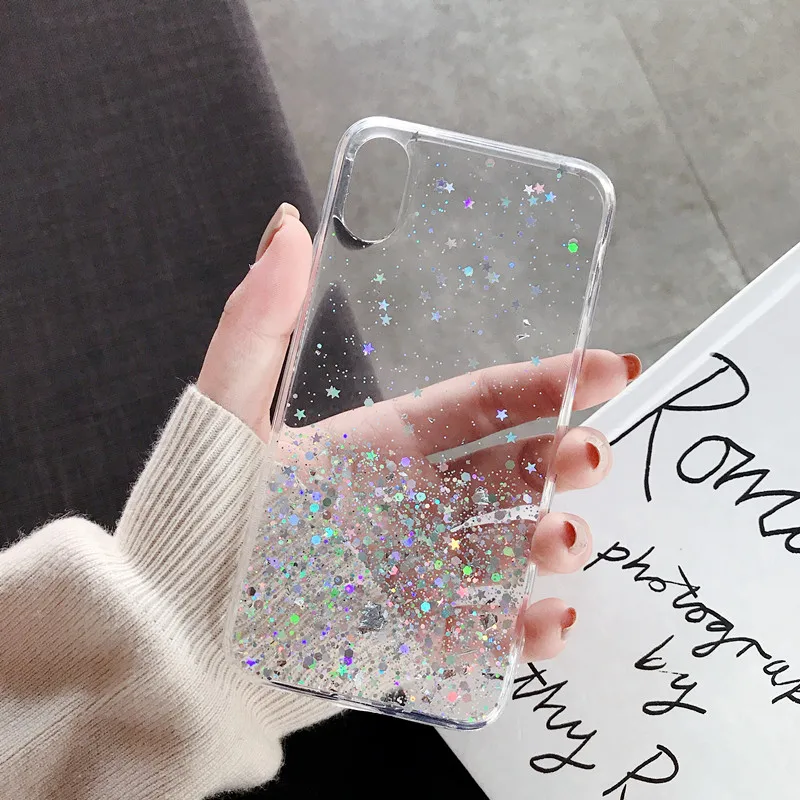 Luxury Bling Gradient Glitter Case For iPhone 6S 6 S 7 8 Plus X XR XS Max Sparkle Star Sequins Soft Clear Colorful Back Cover |