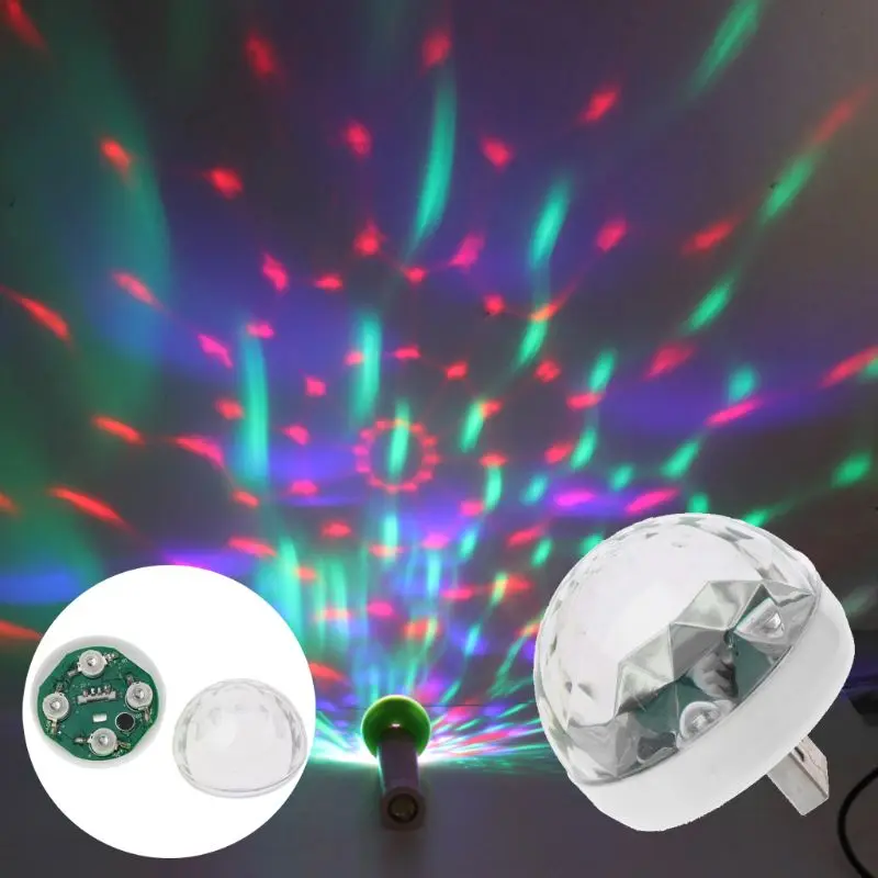 Светодиодный USB автомобильный окружающий светильник 5V RGB мини-светильник меняющий цвет Звук Активированный