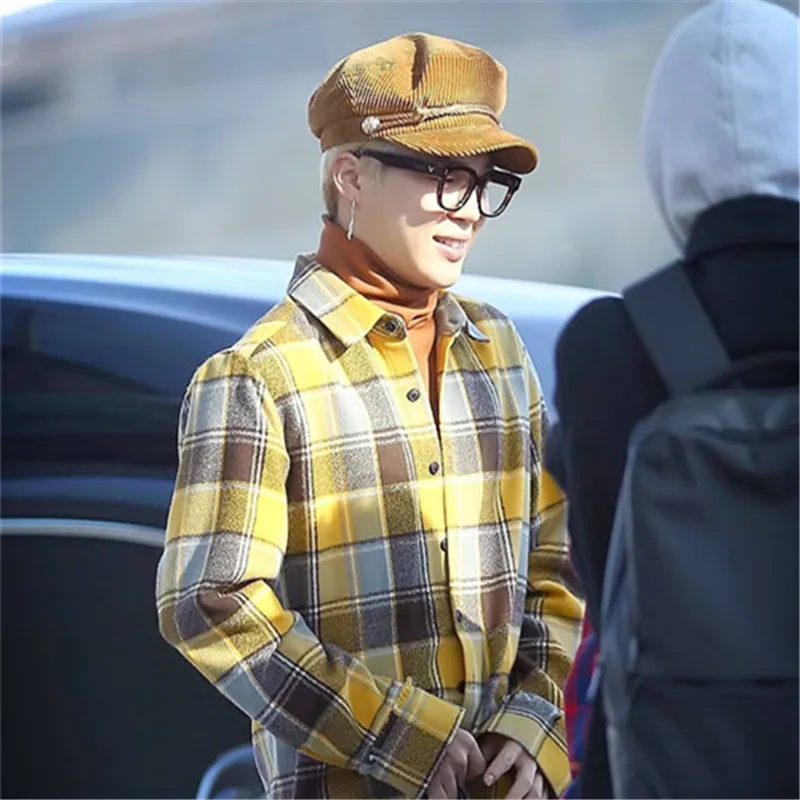 

Новинка 2019, модная Классическая Кепка JIMIN для газетчика, Регулируемая Кепка, унисекс, в стиле унисекс, для пар, зимняя теплая Кепка s
