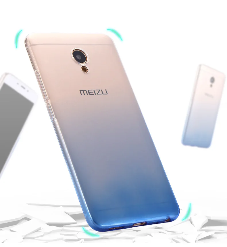 Ультратонкий Прозрачный градиентного Цвета Мягкий ТПУ чехол для Meizu M5 Note/M3 Note M6s M5S