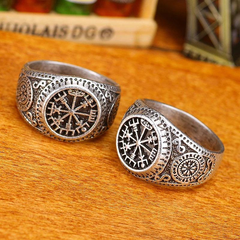 1 шт. винтажное Vegvisir кольцо с компасом для мужчин и женщин этническое Прямая
